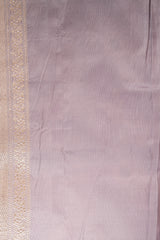 Handloom Kadhua Banarasi Katan Silk Saree - Jaal - Light Violet Minedar Floral