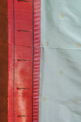 Handloom Paithani Silk Saree - Single Muniya Border Blue