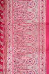 Real Zari Handloom Kadhua Banarasi Katan Silk Saree - Jaangla - Red Blue Minedar