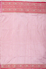 All Gold Zari Banarasi Shalu Pastel Pink Real Zari Saree- Real gold zari