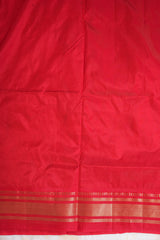 Handloom Paithani Silk Saree - Classic Pallu - Red