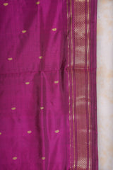 Handloom Paithani Silk Saree - Classic Pallu - Violet