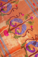 Handloom Paithani Silk Saree - Pastel Blue
