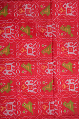 Handloom Ikat Silk Saree- Pastel Pink Bandhani Motif