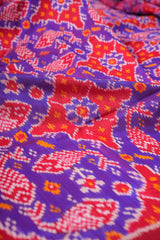 Handloom Ikat Silk Saree - Purple Fish Motif