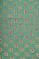 Handloom Banarasi Brocade Silk Fabric - Butidar Blue