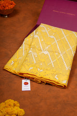 Exclusive Handloom Muslin Jamdani Jamdani Saree - Yellow White