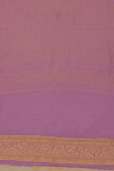 Handloom Georgette Banarasi Silk Saree - Butidar- Lilac