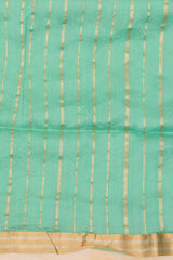 Handloom Kadhua Banarasi Kora Silk Saree - Shaded Butidar - Blue