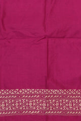 Handembroidered Kantha Silk Saree-Purple Floral Butidar