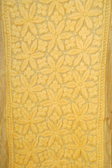Chikankari Pure Soft Silk Pant Set - Yellow Shaded