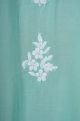 Chikankari Fine Modal Cotton Kurta - Mint Green
