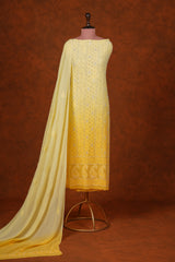 Chikankari Georgette Embroidered Suits Set - Lime Yellow Shaded