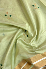 HOV HANDLOOM CHANDERI COTTON SILK SAREE- FOUR LEAF - 122