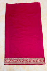HOV EXCLUSIVE HANDLOOM KADHUA BANARASI KATAN SILK SAREE - FULDANI MUGHAL BUTA - PINK - 134