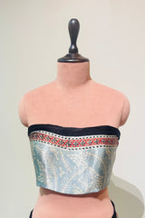 Ajrakh Modal Silk Saree With Zari Pallu