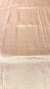 Handloom Banarasi Brocade Silk Fabric - Peach