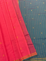 HOV HANDLOOM CHANDERI PATTU SILK SAREE - SMALL NAKSHI BORDER - 115
