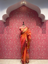 HOV HANDLOOM CHANDERI KATAN SAREE - TRADITIONAL BORDER - 110