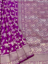 HOV HANDLOOM BANARASI KATAN SILK SAREE - JAANGLA - 130