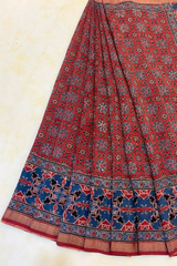 HOV AJARAKH HAND - BLOCK PRINT SAREE - VEGETABLE NATURAL DYES - COTTON SILK MULBERRY - 018