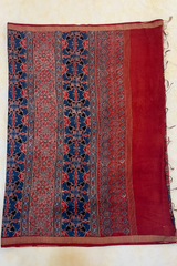 HOV AJARAKH HAND - BLOCK PRINT SAREE - VEGETABLE NATURAL DYES - COTTON SILK MULBERRY - 018