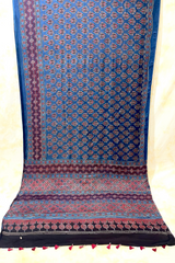 HOV Ajarakh Hand-Block Print Saree - Modal - 007