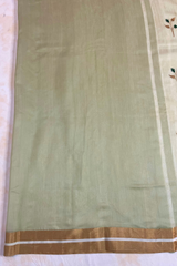 HOV HANDLOOM CHANDERI COTTON SILK SAREE- FOUR LEAF - 122