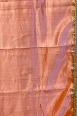 Handloom Silk Chanderi Saree - Light Pink Plain