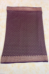 HOV Handloom Banarasi Crepe Silk Saree - Plain Body With Border -Light Purple - 071