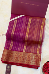 HOV HANDLOOM CHANDERI KATAN SAREE - TRADITIONAL BORDER - 111