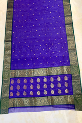 HOV HANDLOOM CHANDERI KATAN SAREE - TRADITIONAL BORDER - 110