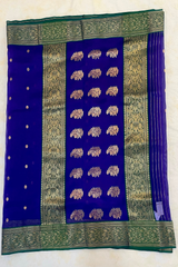 HOV HANDLOOM CHANDERI KATAN SAREE - TRADITIONAL BORDER - 110