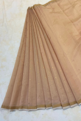 HOV HANDLOOM CHANDERI PATTU SILK SAREE - SMALL NAKSHI BORDER - 115