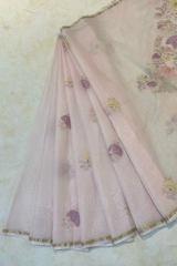 HOV MUL COTTON CHANDERI SAREE - EMBROIDERY- 01