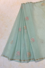 HOV MUL COTTON CHANDERI SAREE- EMBROIDERY - 01