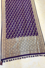 HOV HANDLOOM BANARASI KATAN SILK - SAREE - JAANGLA - 130