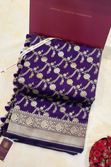 HOV HANDLOOM BANARASI KATAN SILK - SAREE - JAANGLA - 130