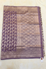HOV HANDLOOM BANARASI KATAN SILK SAREE - JAANGLA - 130