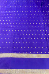 Handloom Kadhua Banarasi Saree - Purple Silver Buti