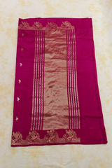 HOV Handloom Banarasi Katan Silk Saree - Butidar Kadhua - Bird Border Deep Pink- 063