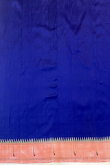 HOV EXCLUSIVE HANDLOOM PAITHANI SILK SAREE - SINGLE MUNIYA - MIDNIGHT BLUE - 025