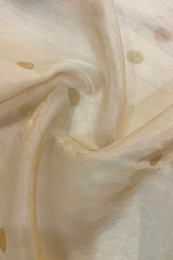 HOV HANDLOOM CHANDERI TISSUE KATAN SAREE - TRADITIONAL BORDER - 111
