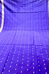 Handloom Kadhua Banarasi Saree - Purple Silver Buti