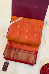 HOV HANDLOOM CHANDERI KATAN SAREE - TRADITIONAL BORDER - 110