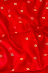 Handloom Chanderi Half Tissue Checks Pallu - Orange