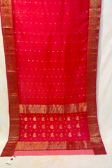 HOV HANDLOOM CHANDERI KATAN SAREE - TRADITIONAL BORDER - 111