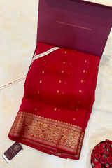 HOV HANDLOOM CHANDERI KATAN SAREE - TRADITIONAL BORDER - 111