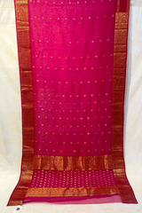 HOV HANDLOOM CHANDERI KATAN SAREE - TRADITIONAL BORDER - 110