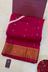 HOV HANDLOOM CHANDERI KATAN SAREE - TRADITIONAL BORDER - 110